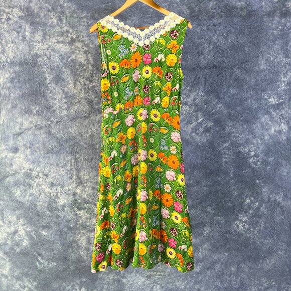 Rachel Antonoff Mila Green Floral Dress Sz 8 - Picture 2 of 4